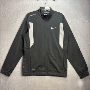Nike Dri Fit Gray Zip Up White Jacket pockets Size Medium